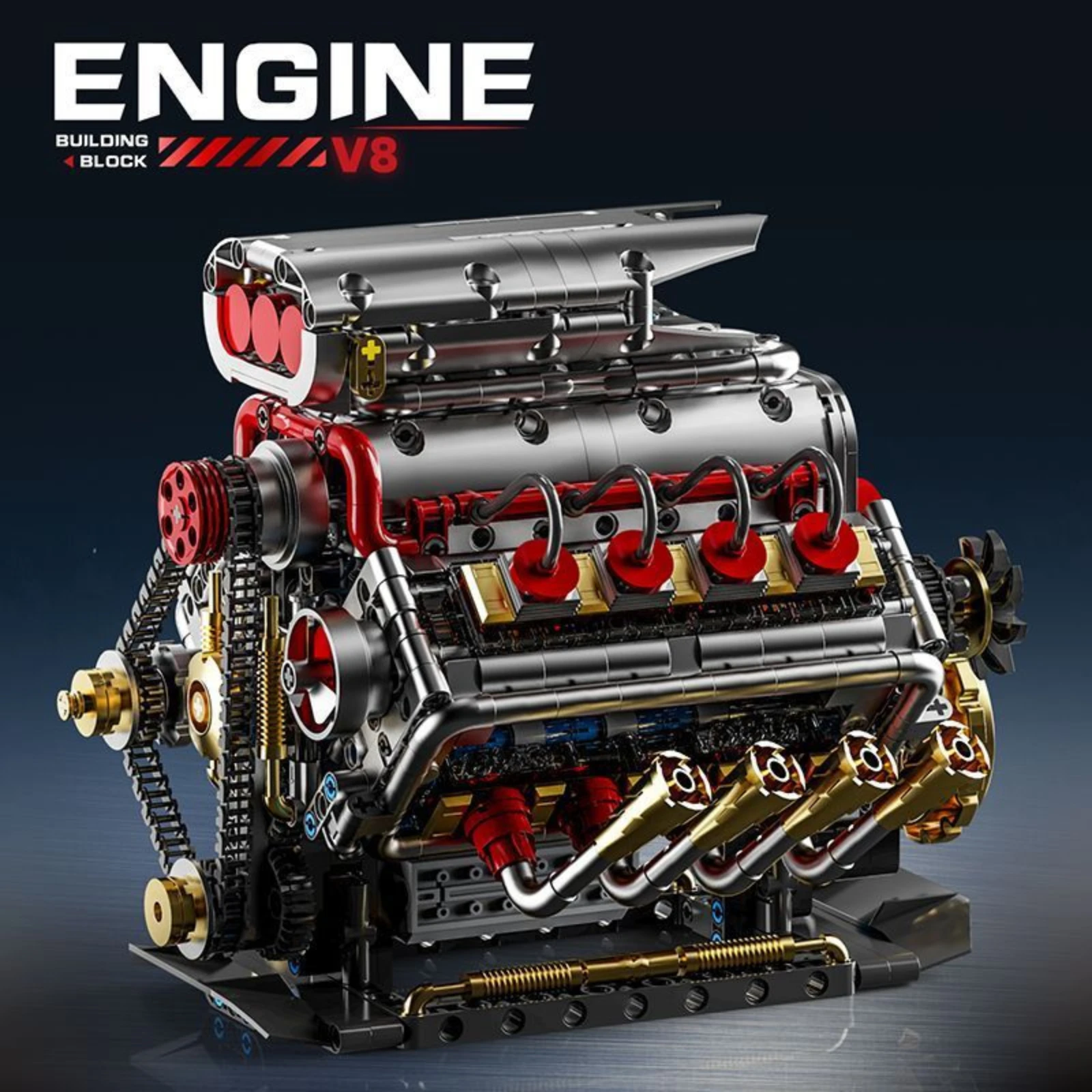 

Build Your Own V8 Engine Model 1167pcs Mechanical Blocks STEM Toy for Educational Learning and Fun
