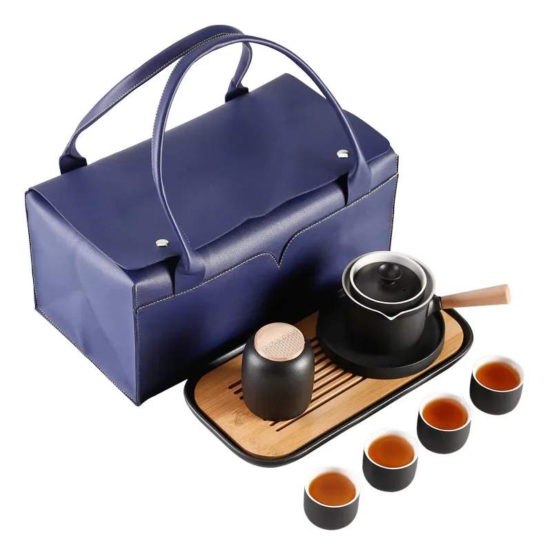 Travel Tea Set Portable Quick Cup with Tea Can Business Gift Simple Style and Water Separation Infuser Pot and Cup