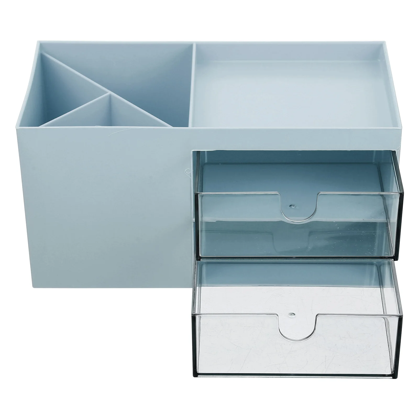 

Drawer Type Storage Box Blue Plastic Container Bathroom Makeup Organizer Home Desktop Cosmetics Holder Storage Case Simple
