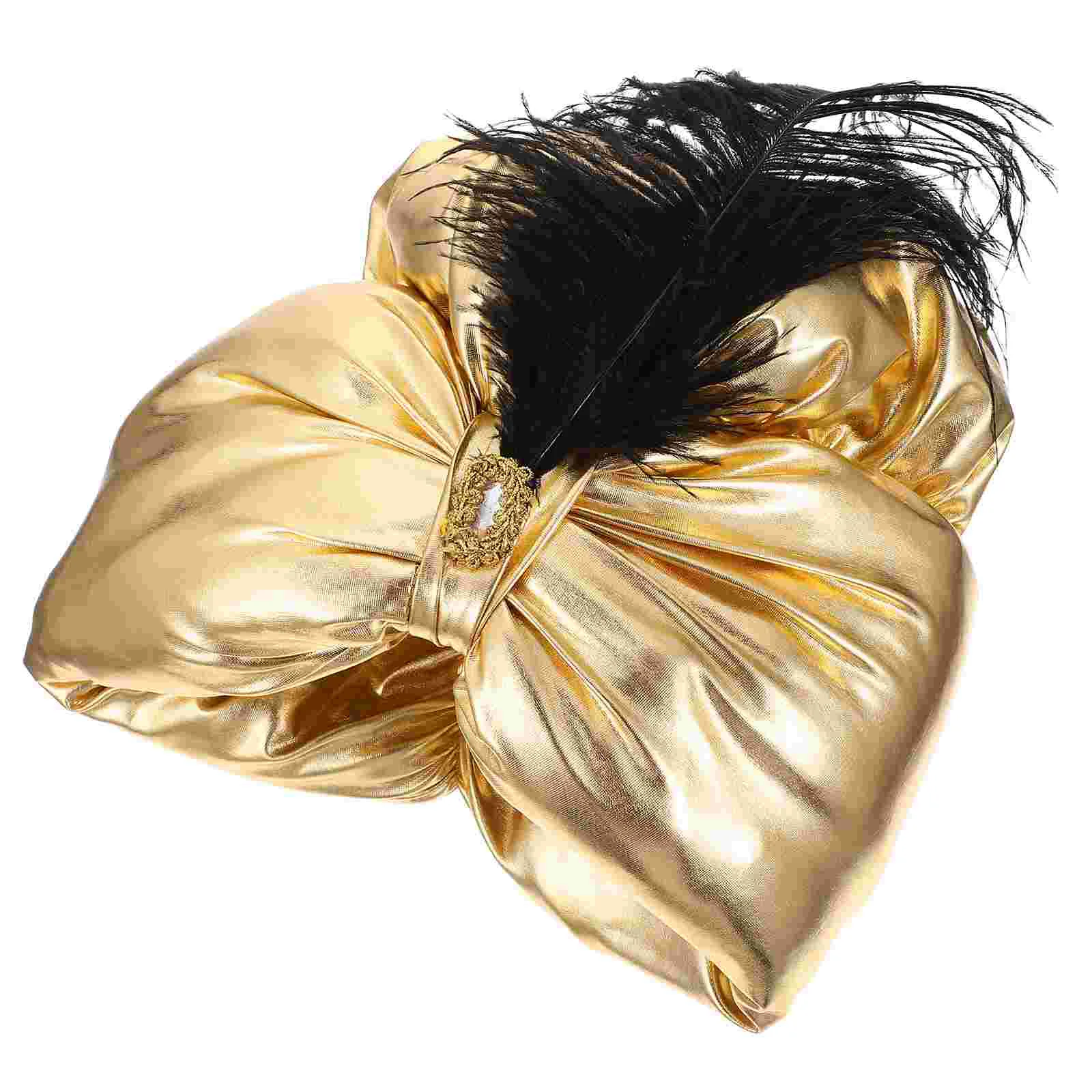 صورة زينة عمامة غطاء الرأس ، قبعة السلطان العربية خمر ، المرأة العربية غطاء رأس الأمير العربي ، هالوني #3