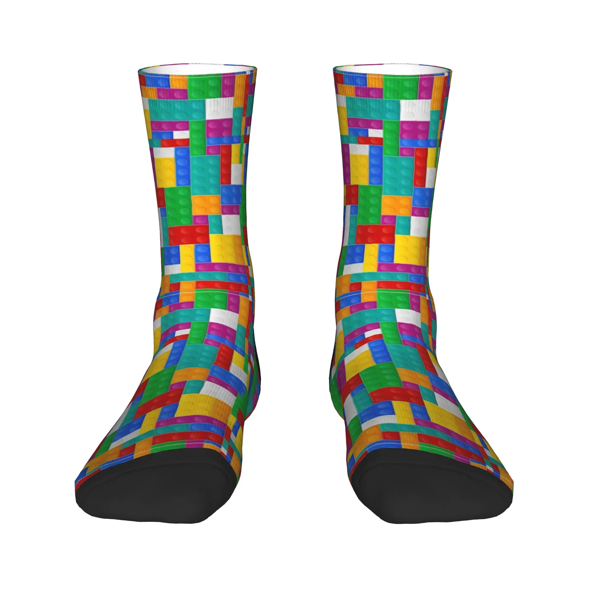 Colorful Building Blocks Toys Print Socks  Fashion Stockings Men Warm Soft Climbing Socks Autumn Graphic Anti Bacterial Socks