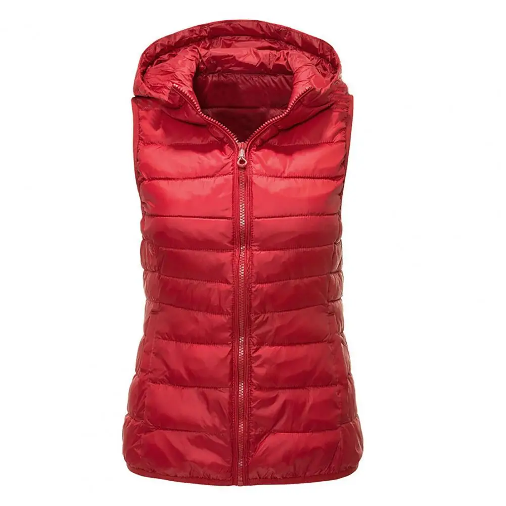 Women Waistcoat Women Vest Autumn Winter Sleeveless Waistcoat Warm Lightweight Hooded Padded Ladies Jacket Cold-poof Outwear