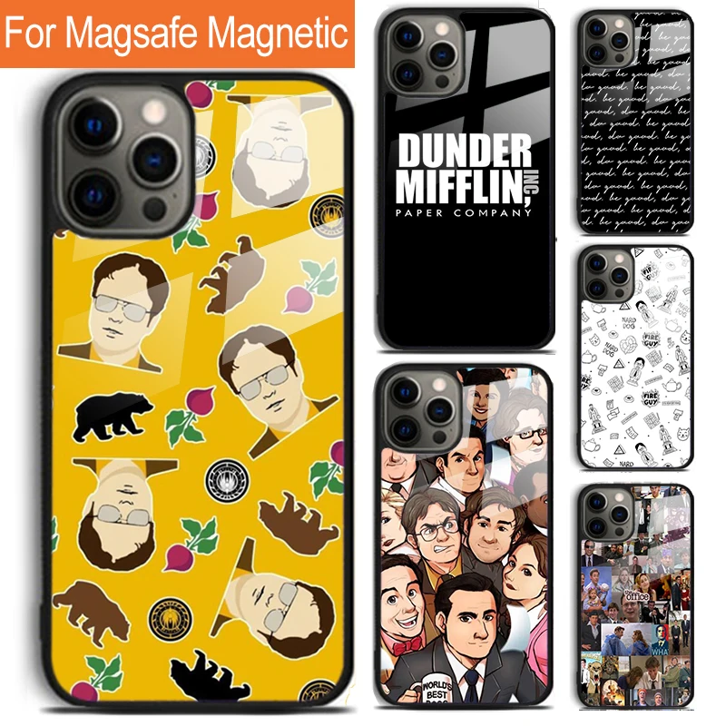 Dunder Mifflin The Office Phone Case For iPhone 16 15 14 13 12 11 Pro Max Plus Magsafe Magnetic Wireless Charging Cover