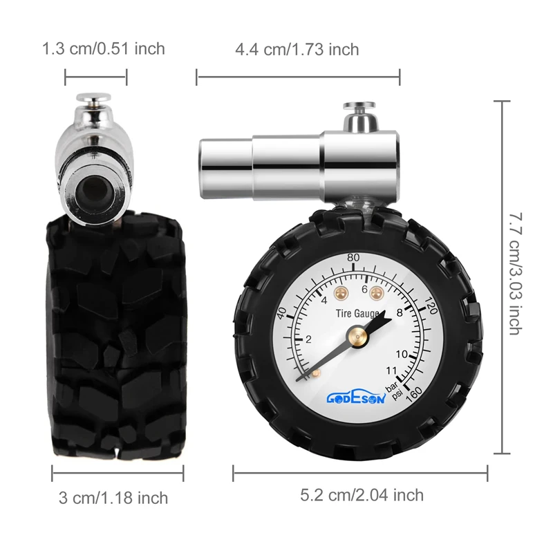 Miernik ciśnienia w oponach rowerowych 160PSI wskaźnik mechaniczny miernik ciśnienia w oponach do rowerów wyścigowych górskich rower Mtb narzędzia