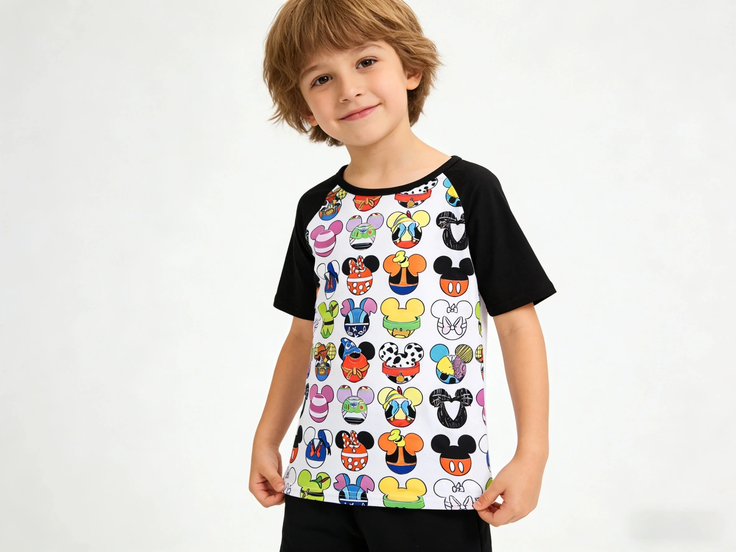 

Unisex Baby Tees Cartoon Printed Raglan Sleeve Summer Tshirt Short Sleeve Milksilk Top For Toddlers Casual And Sports