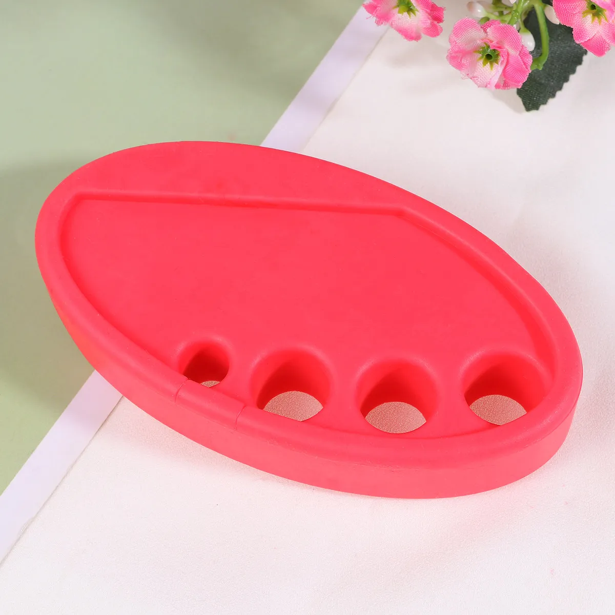 1Pcs Pigment Cup Rack Silicone Ink Holder Oval Shape Portable Salon Home Use Ink Cup Stand Cotton Swabs Storage