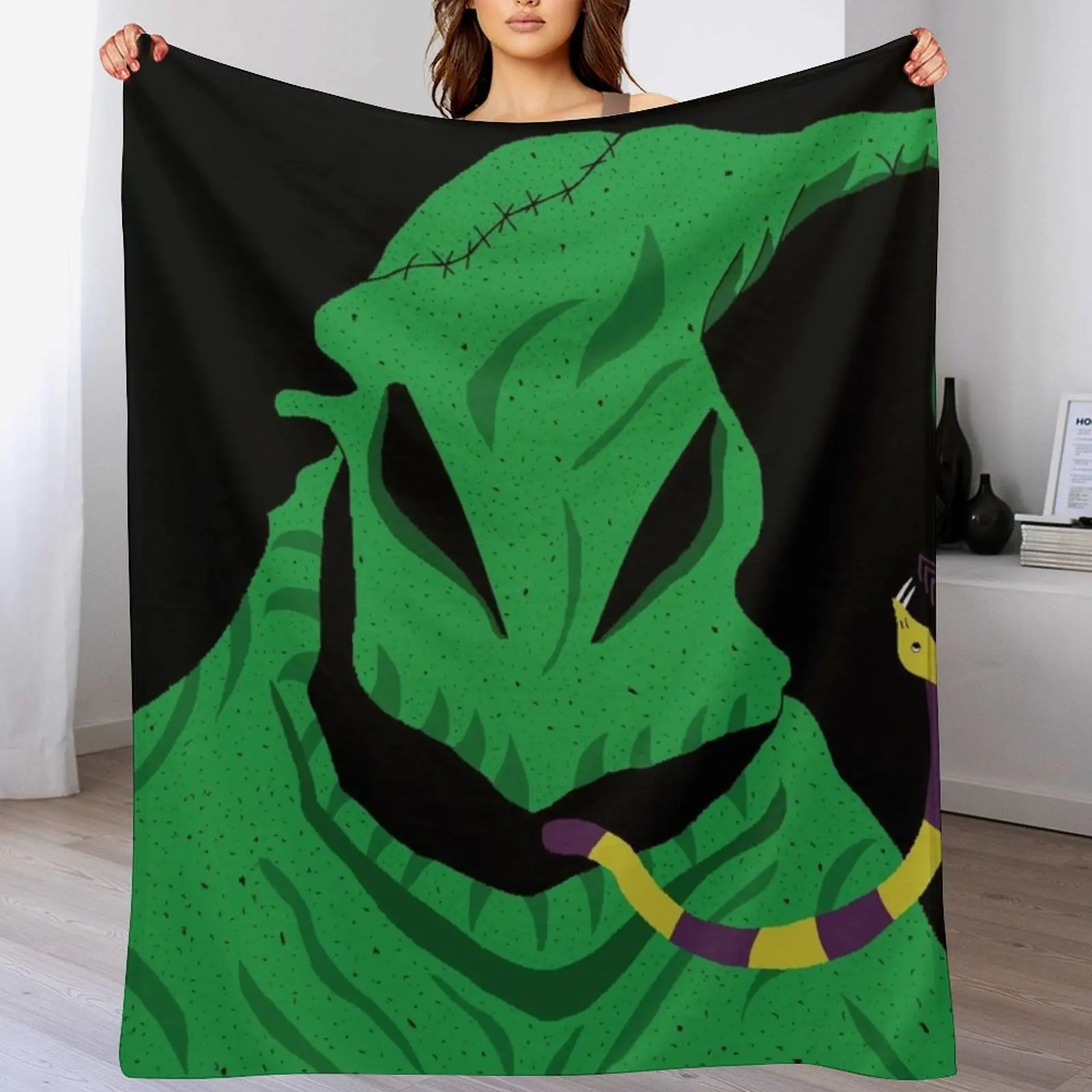 the nightmare before christmas oogie boogie eatin a spider Throw Blanket christmas decoration Soft Plaid Weighted Blankets