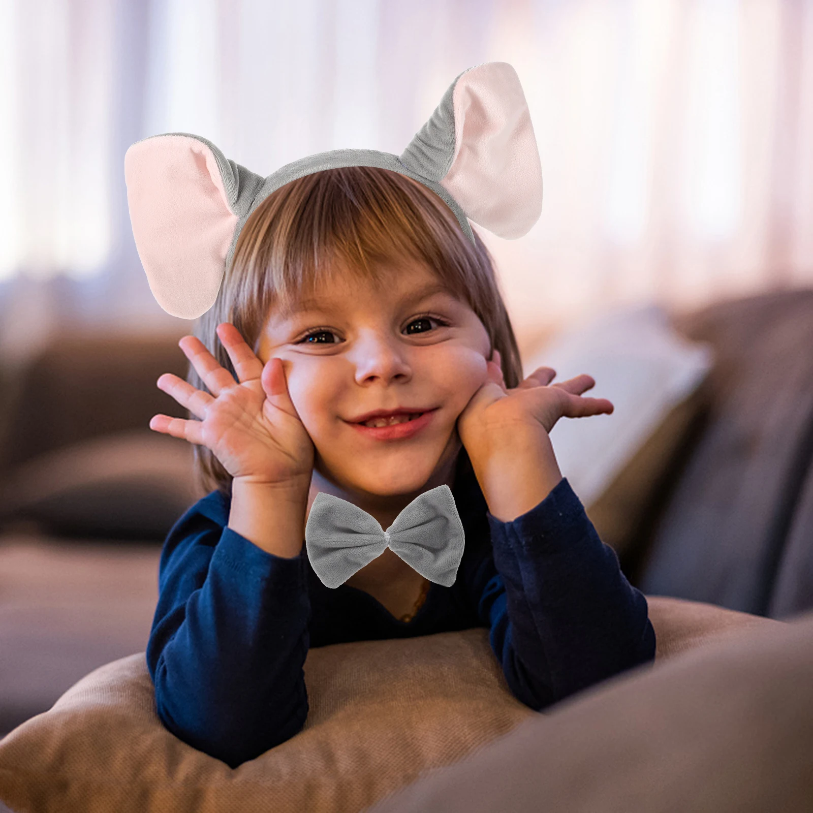 

Повязка на голову с ушками слона из мультфильма, аксессуары для ушей, костюмы животных, прочная ткань, удобное легкое платье, зоопарк, джунгли