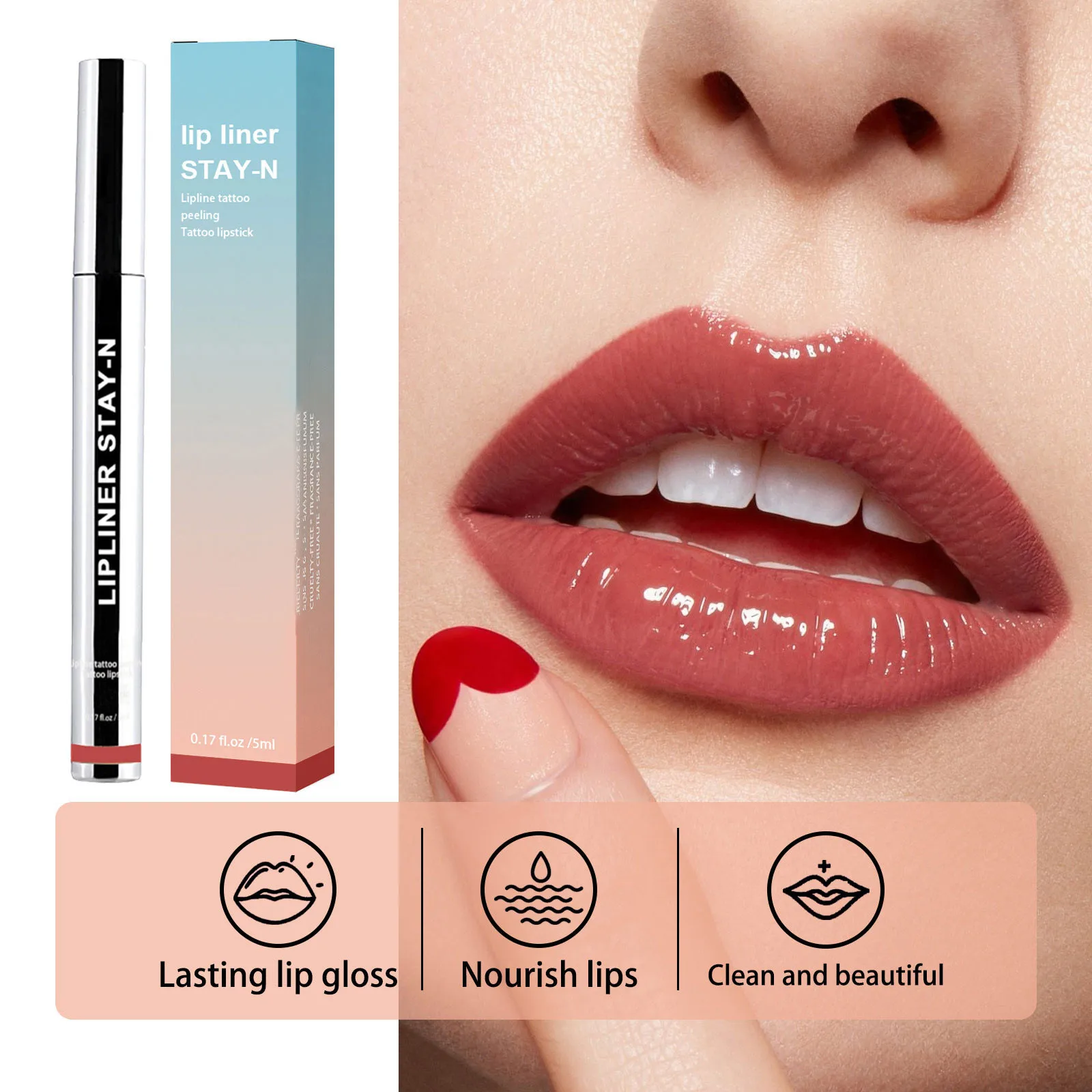 Detachable Lip Liner Long Lasting Lip Stain Peel Lip Liner Peel Off Lip Stain Longwear And Pigmented Lip Pencil Natural Lip