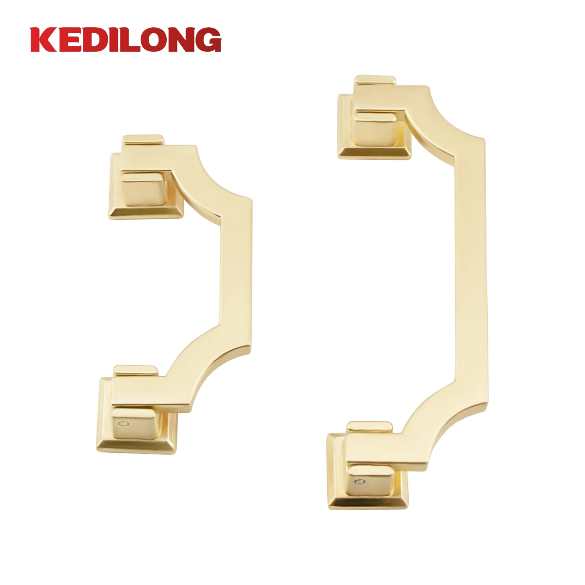 KEDLO Furniture Hardware Modern Simple Bridge Type Flat Gold Handle Nordic Style Drawer Cabinet Zinc Alloy Handle Cabinet Handle