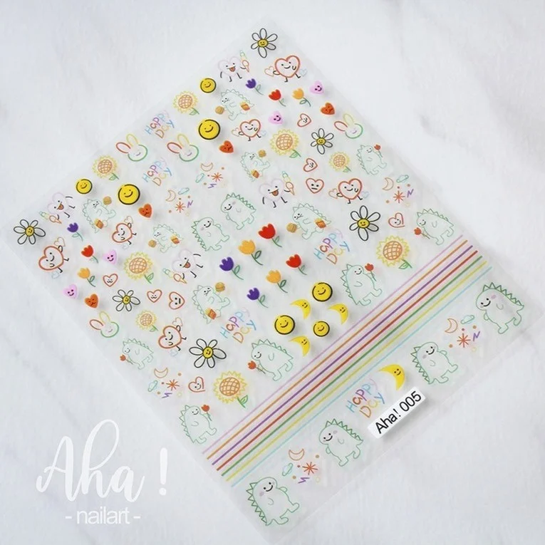 Lovely Animal Bear Nail Art Stickers Korean Rabbit Bear Adhesive Decal Ornament Child DIY Manicure Slider Decoration Sticker