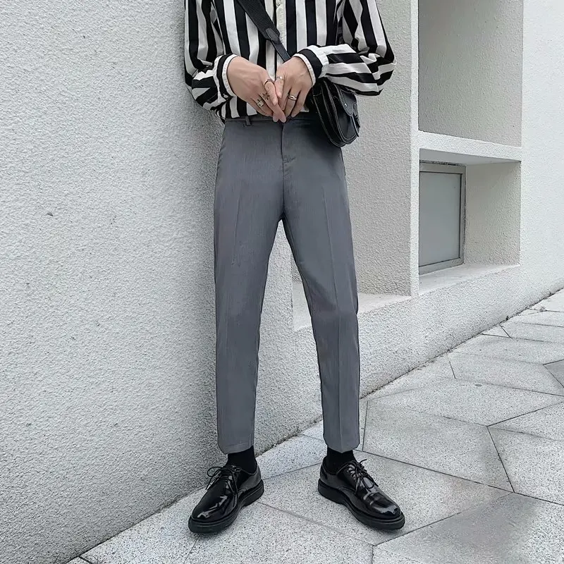 

2024 All the handsome business casual zipper design slim-fit version of suit pants suit pants men's professional pants