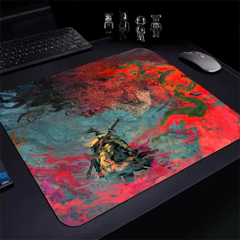 

Game Premium Mouse Mat 450x400MM Samurai Demon Small Mousepad Gamer Professional Gaming E-Sports Mouse Pad Locking Edge Desk Mat