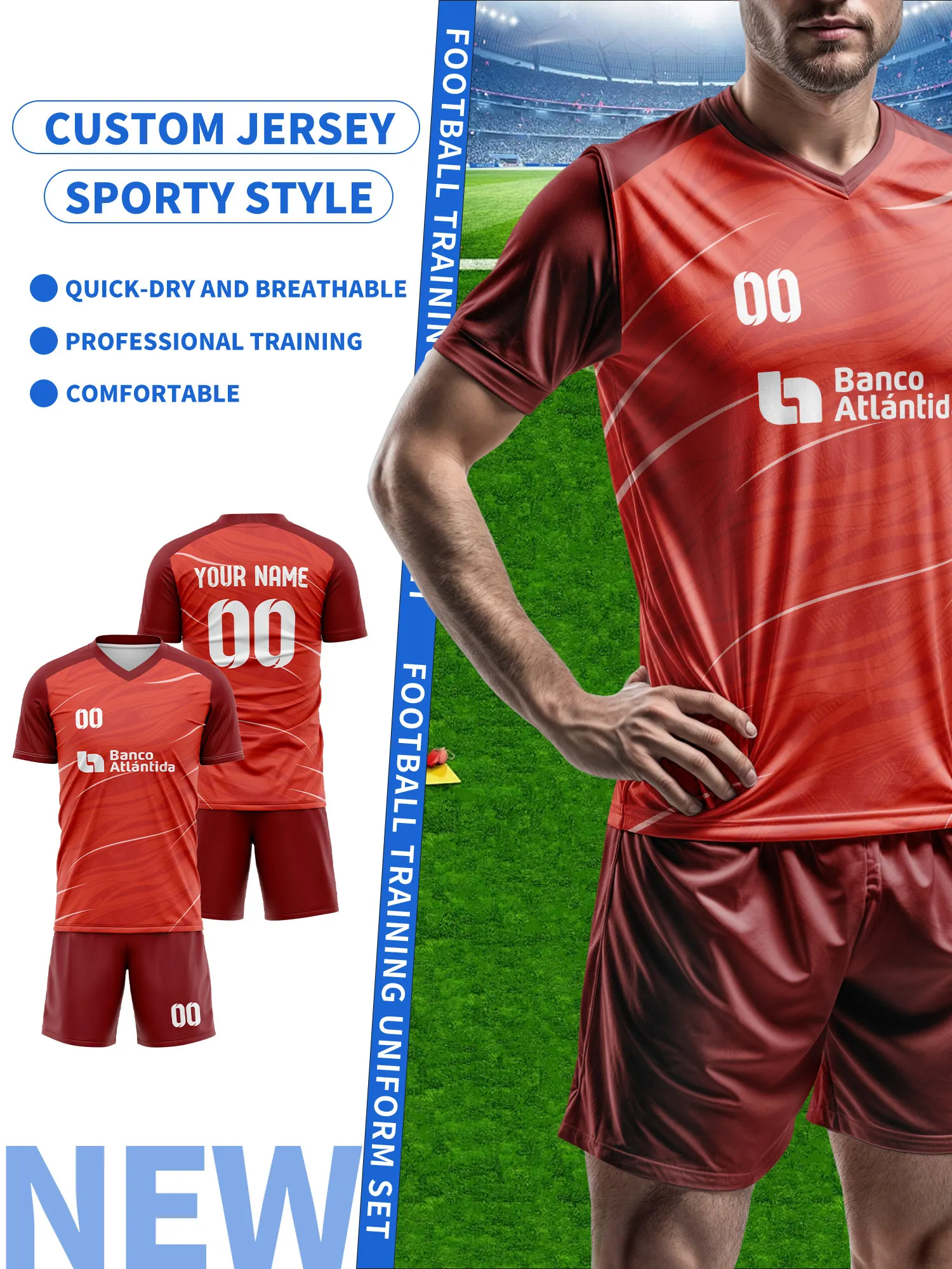 

Создайте свой собственный футбольный джерси | Индивидуальное имя и номер | Дышащая футболка для тренировок по футболу, профессиональная футбольная форма