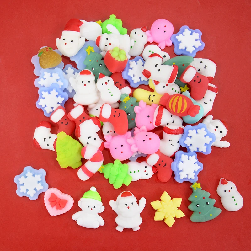 

10Pcs Christmas Pinch Music Toys Xmas Stocking Snowman Squeeze Toys Christmas Children Decompression Toy Gift Navidad Home Decor