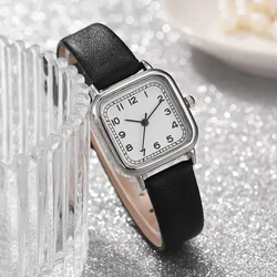 2024 New Simple Women Watch Small Square Dial Student Leather Belt Women Wristwatches Reloj De Mujer Dropshipping