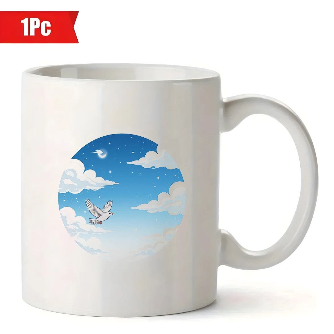 كوب على شكل طائر مرصع بالنجوم سعة 11 أونصة للأطفال، كوب للمشروبات الباردة والساخنة، هدية عيد الميلاد للمنزل والمكتب