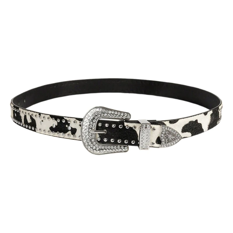 S1Y1 Gothic Waist Chain Casual Belt Studded Waist Ceinture Glittered Belt Studded Blingbling Crystal Easy Belt