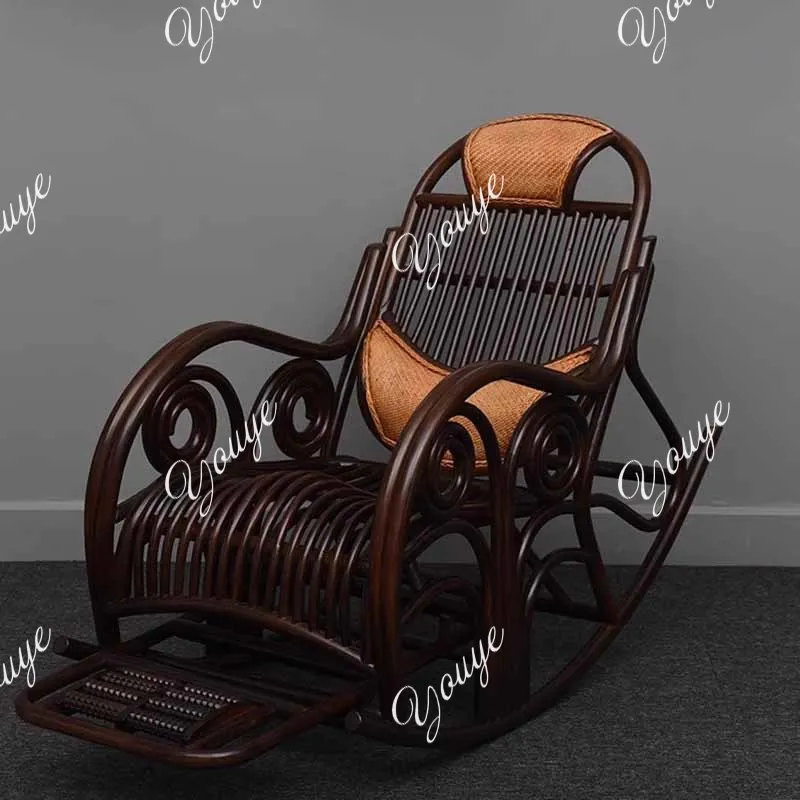 Waterproof Nordic Living Room Chairs Armrest Wood Mobile Floor Rocking Chairs Recliner Lazy Comfy Sedie Da Soggiorno Furniture