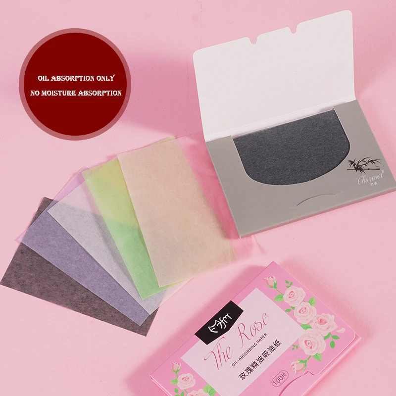 100pcs Facial Absorbent Paper Face Wipes Matcha Anti-grease Paper Oil Absorbing Sheets Cosmetics Makeup Facial Cleaning Tools