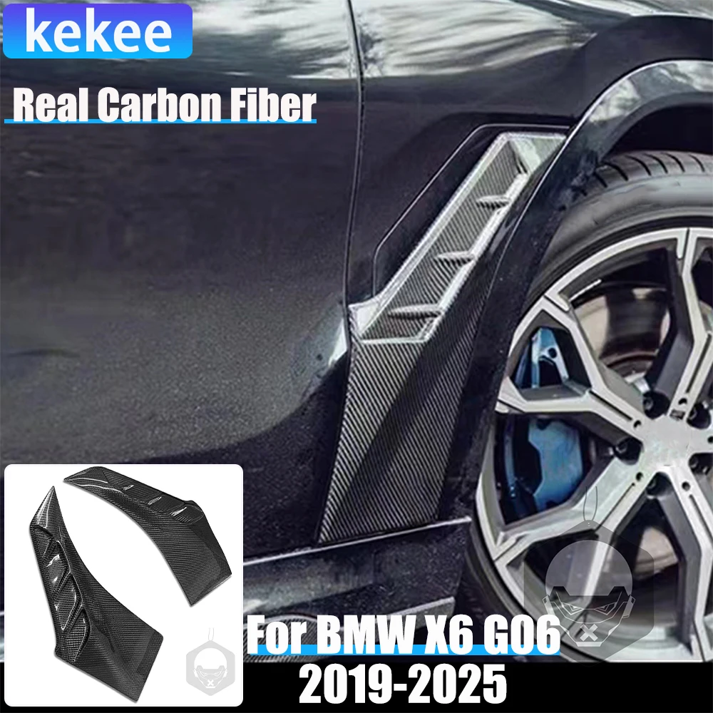 

2 шт., автомобильные аксессуары из настоящего углеродного волокна, декоративная накладка на боковое крыло для BMW X6 G06 2019 2020 2021 2022 2023 2024 2025
