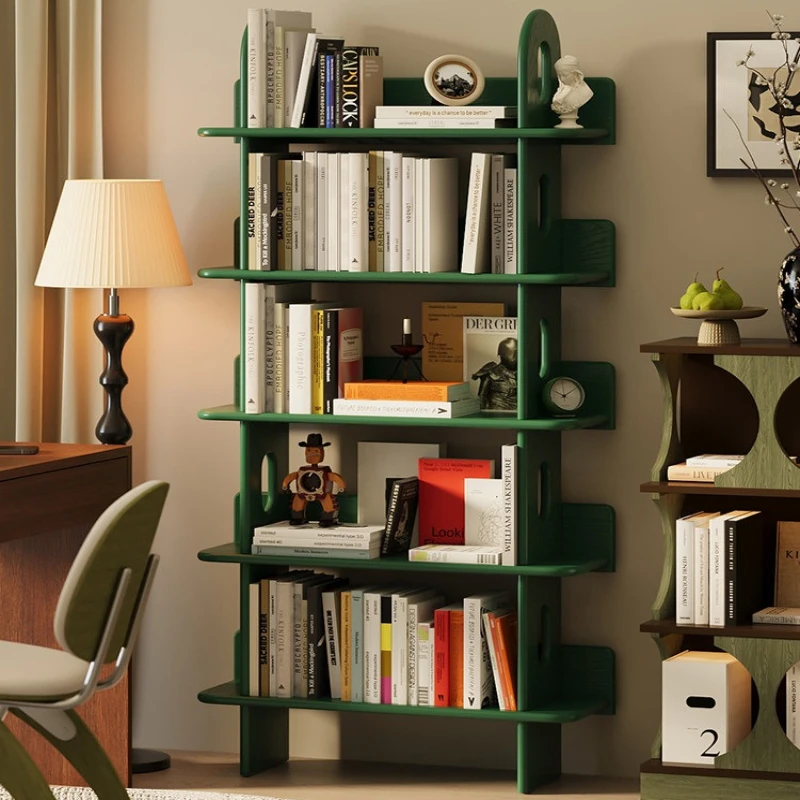 Floor-to-ceiling Solid wood bookshelf Multi-layer solid color household shelves simple storage estantería living room furniture