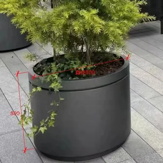 

Modern Square Durable Outdoor Stainless Steel Flower Box Planter Commercial Landscape Display Metal Container Garden Balcony