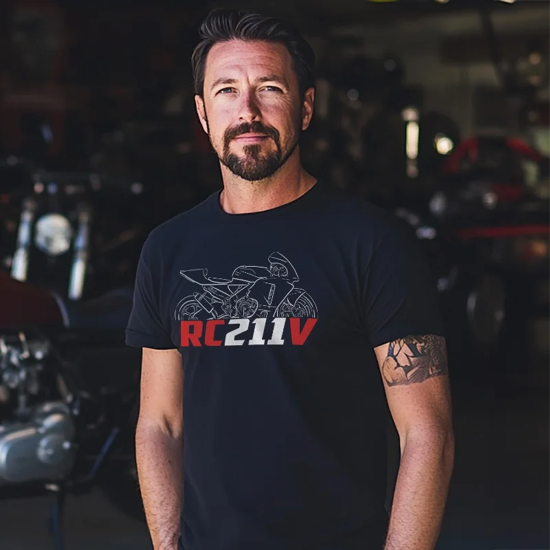 

New RC211V & 212V & 213V 2002-2018 Motorcycle Graphic T-Shirt 100% Cotton O-Neck Short Sleeve Summer Casual Mens T-shirt S-3XL