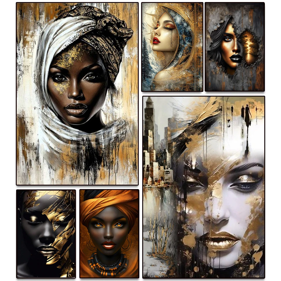 

5D алмазная живопись DIY абстрактная африканская женщина портрет полный квадратный круглый горный хрусталь вышивка крестиком мозаика ручной работы украшение дома