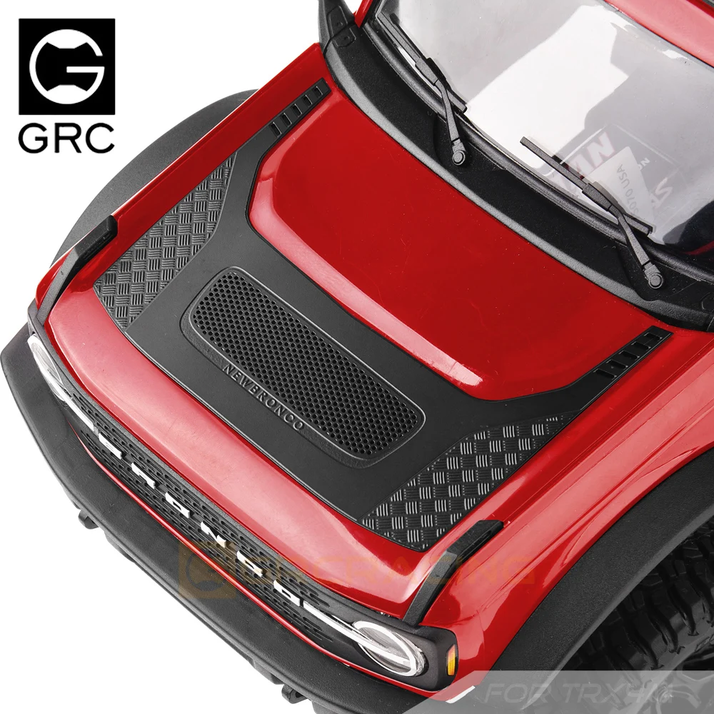 Decoración de capó estilo H, carcasa de coche de simulación de acero inoxidable, hoja protectora de Metal G179hs para 1/18 Traxxas Trx-4m Bronco Trx4m