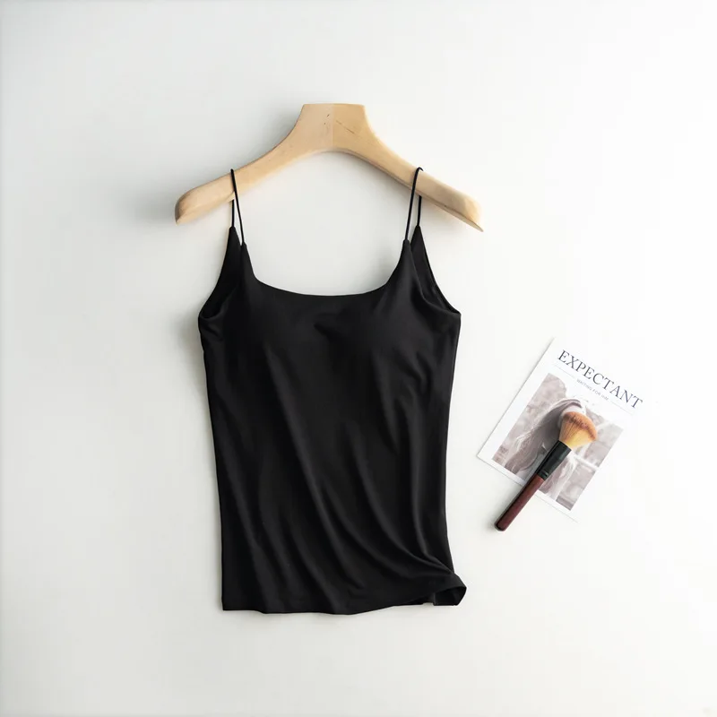 Beautiful Back Camisole Modal Cotton Vest Women's Summer Bra Chest Pad One-piece Pajamas Sexy Base Underwear Sleepwear Top