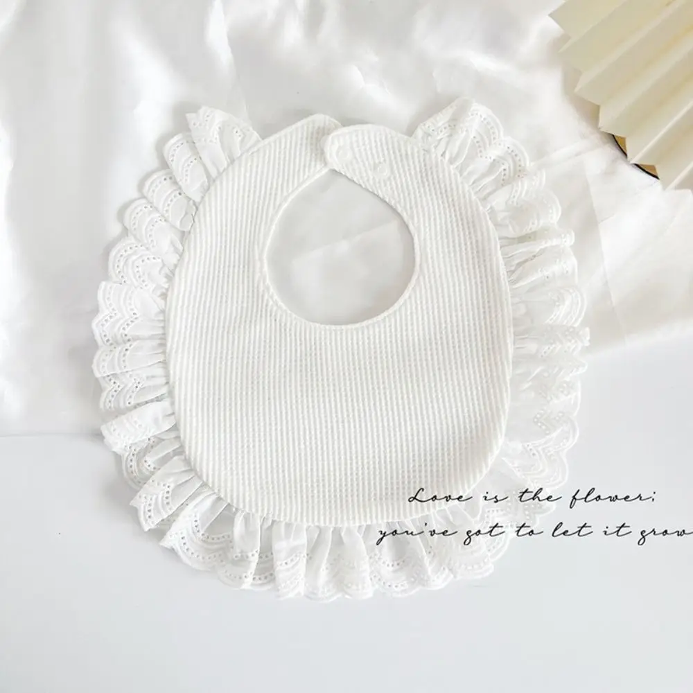 Koreanischen Stil U-förmigen Baby Baumwolle Lätzchen Wasserdicht Fütterung Baby Sabbern Lätzchen Spitze Floral Speichel Handtuch Tücher Fütterung Zubehör