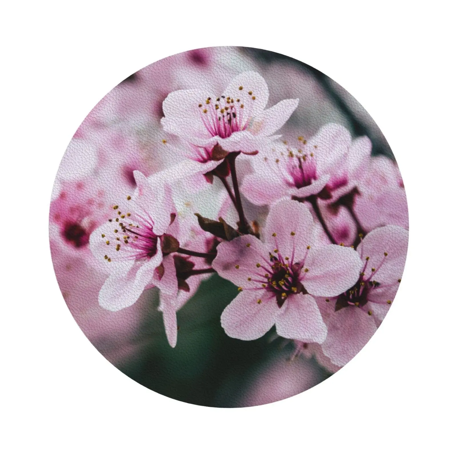

Круглая керамическая каменная подставка с цветком вишни и пробковым основанием для стола, впитывающие подставки для напитков, упаковка из 1 шт., лучший подарок