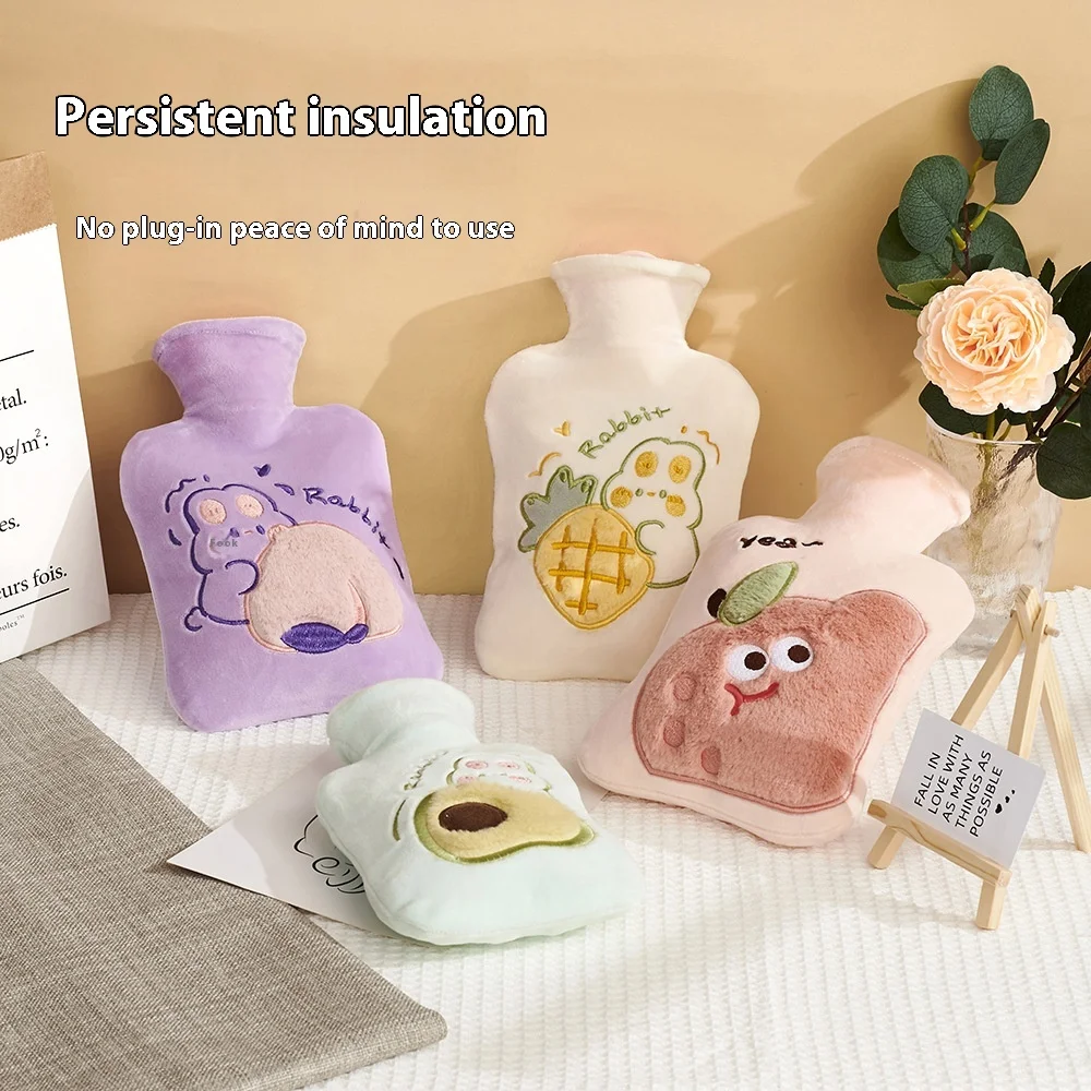 Water Filled Hot Water Bag Cute Water Filled Warm Handbag for Girls Portable Cartoon Cute Plush Hand Warmer