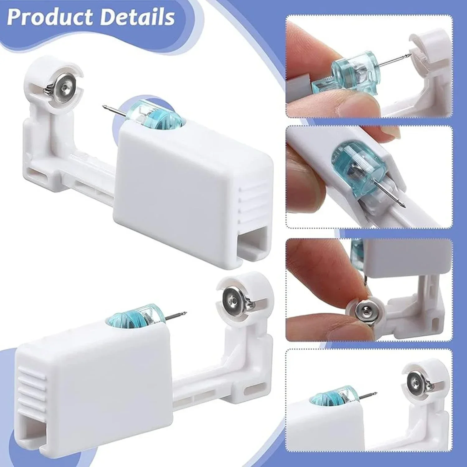 1-50pcs/set Ear Piercing Gun Disposable Disinfect Safety Earring Piercer Kit Studs Nose Ring Piercing Machine Body Jewelry Tools