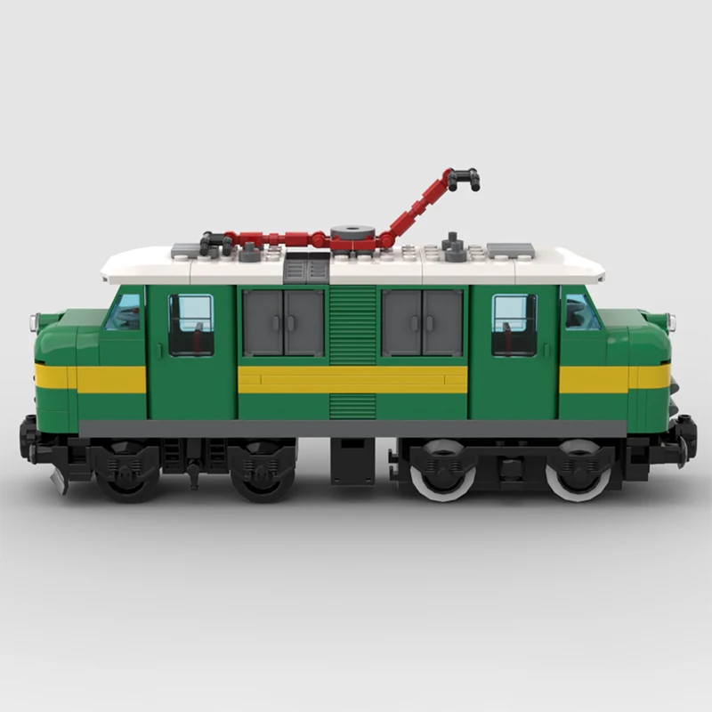 City Car Model MOC Building Bricks Vintage Spanish Locomotive Modular Technology Gifts Holiday Assemble Children Toys Suit