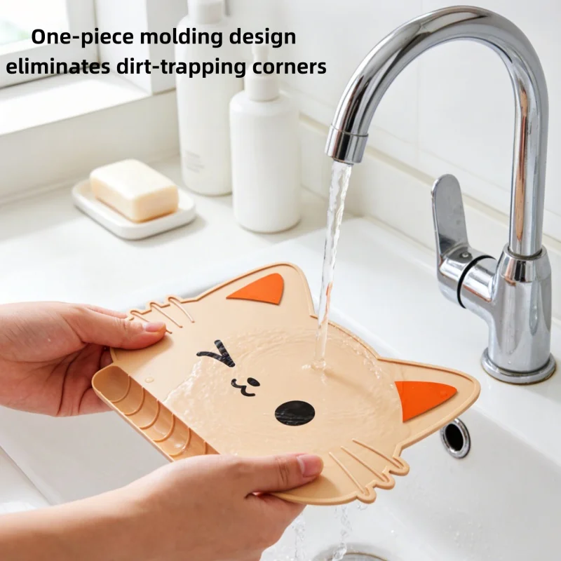 Reusable Silicone Kids Placemat Non Slip Food Catching Pocket Easy Clean Cartoon Mat For Toddler Dining Time