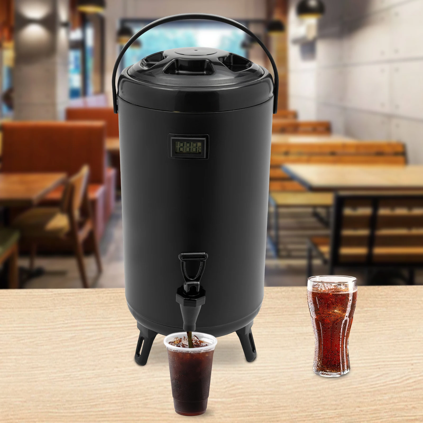 

3.17 Gallon 12L Insulated Thermal Beverage Dispenser Black Coffee Storage Pot for Hot & Cold Drinks Home Office