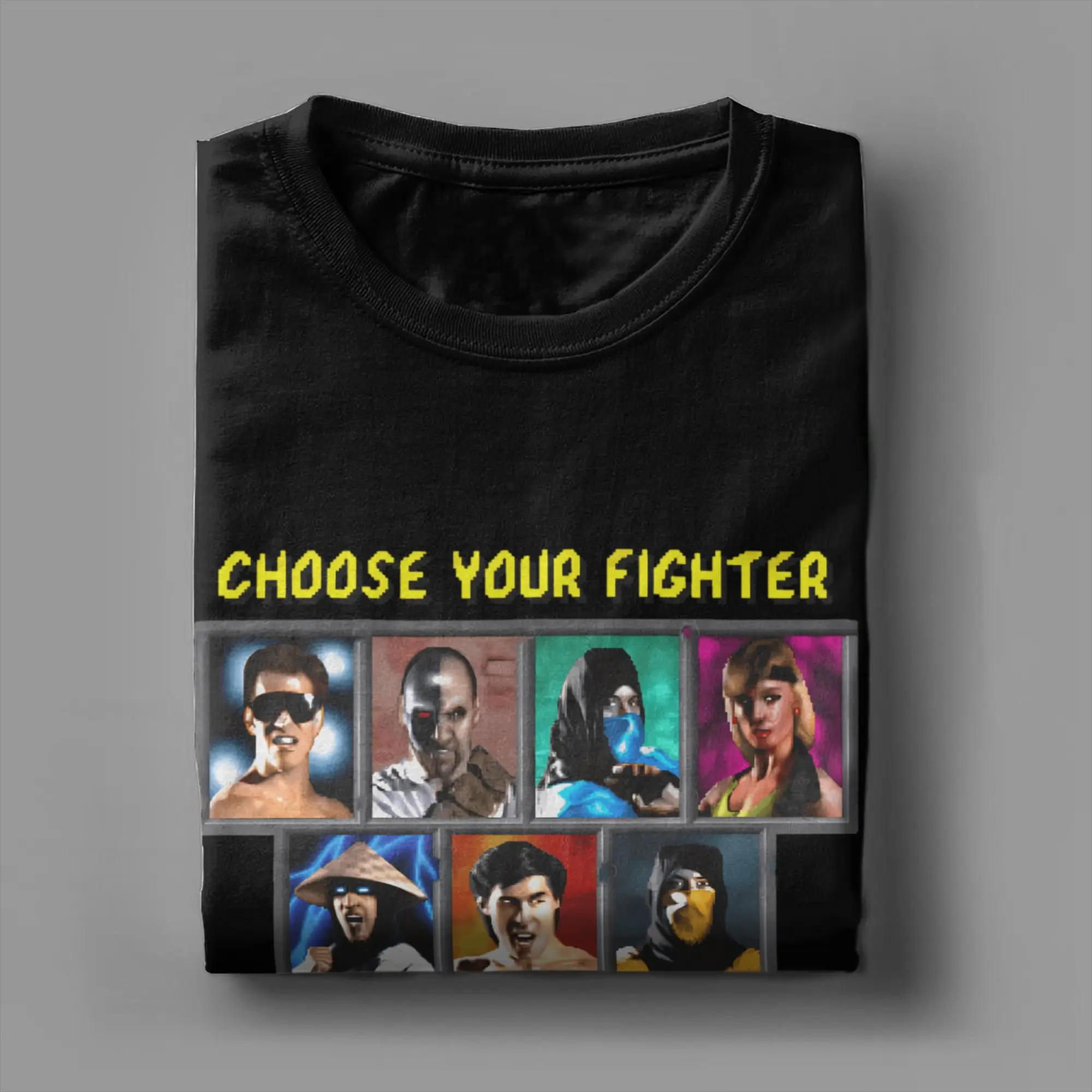 Men's T-Shirts Mortals Kombats Vintage Cotton Tees Short Sleeve Choose Your Fighter T Shirts Crewneck Tops New Arrival