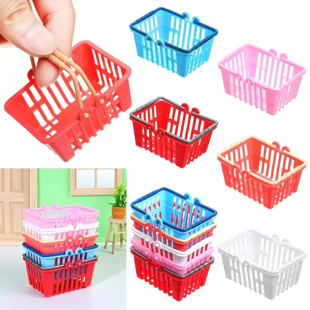 Props Miniature ของเล่นซูเปอร์มาร์เก็ตช้อปปิ้งตุ๊กตาอุปกรณ์เสริมตะกร้าอาหาร MINI ตะกร้าช้อปปิ้ง