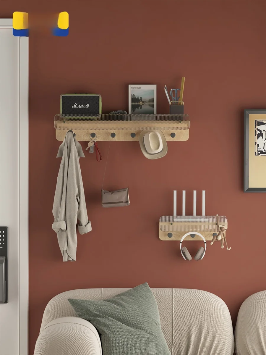 

Modern Multi-Functional Wall-Mounted Clothes Hook Entrance Door Coat Hook Household Storage Organizer Hat Rack No Brand