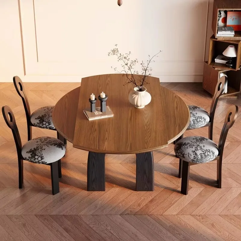 Middle Ancient Style French High End Wooden Dining Table For Small House Adjustable Dinner Table Extendable Folding Dining Table