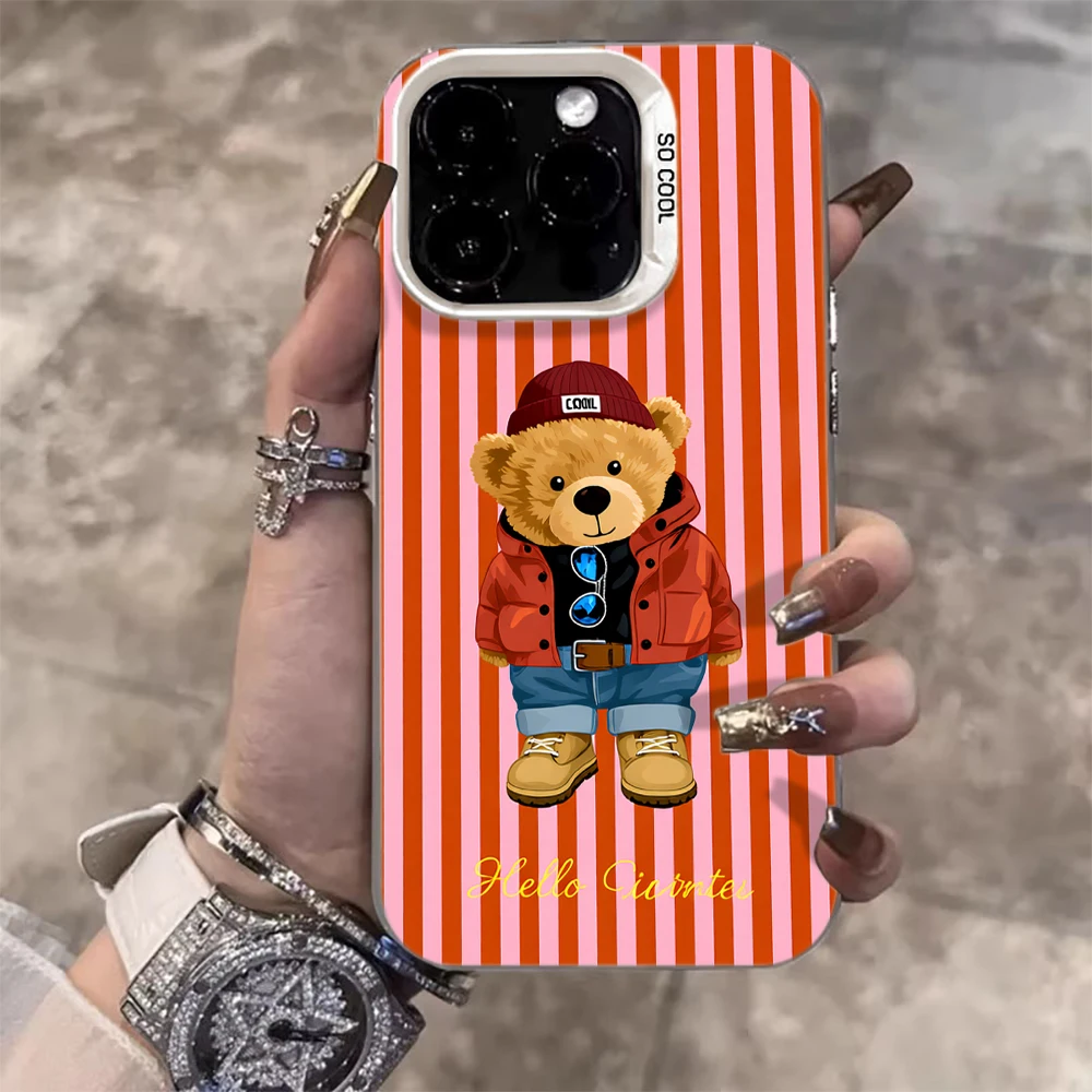 Für Samsung Galaxy S21 S26 S25 S24 S23 S22 Ultra Plus FE Hülle Gestreiftes Cooles Bärenmuster Cover Für A16 A15 A36 A54 A55 A56 Funda – Detail 10