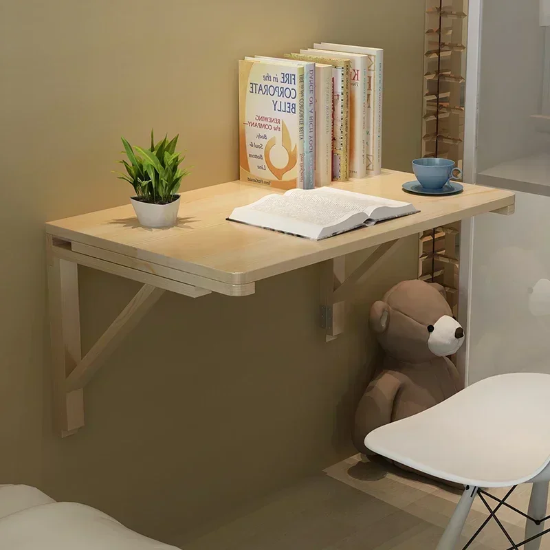 Wooden Wall Hanging Table Small Folding Table Against The Wall Space-saving Computer Desk Compact Wall Coffee Table