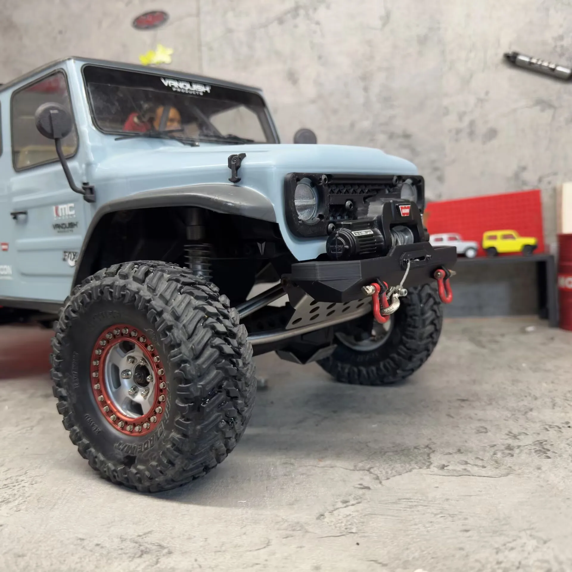 Vanquish Products VS4-10 Phoenix PHL-8 FJ40 Internation 1/10 Scale ROCK Crawler Truck  Front Bumper WITH WINCH