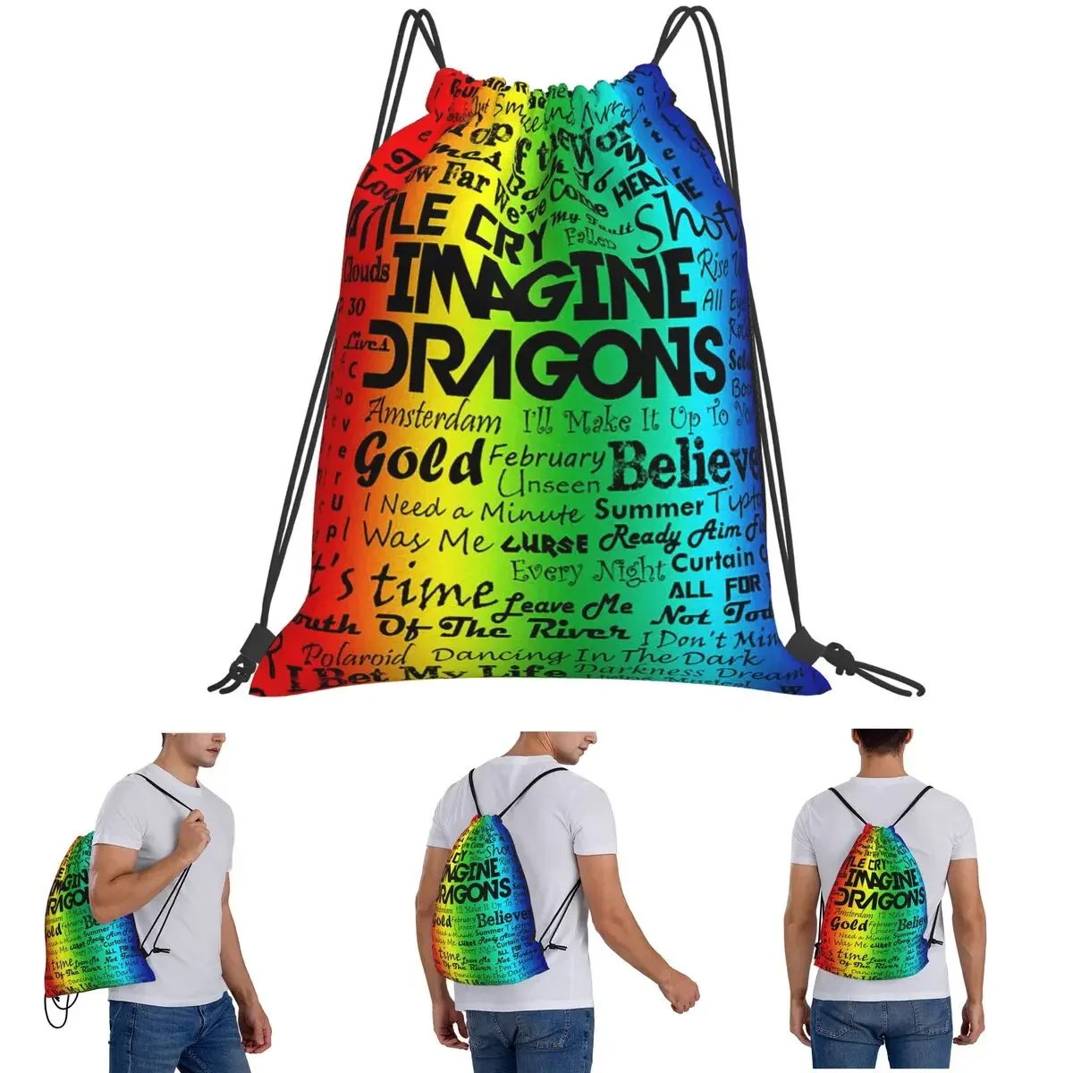 

Рюкзаки Imagine Dragons, модные портативные сумки на шнурке, спортивная сумка, сумки для книг для мужчин, женщин, студентов