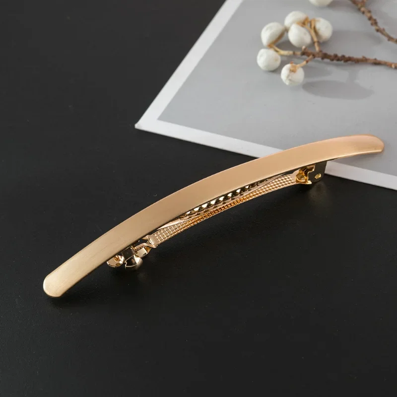 Rose Golden Barrette Spring Hair Clips Automatic Clip Blank Width Setting Rhodium Bow Hairpins Supplies for Jewelry New Headwear