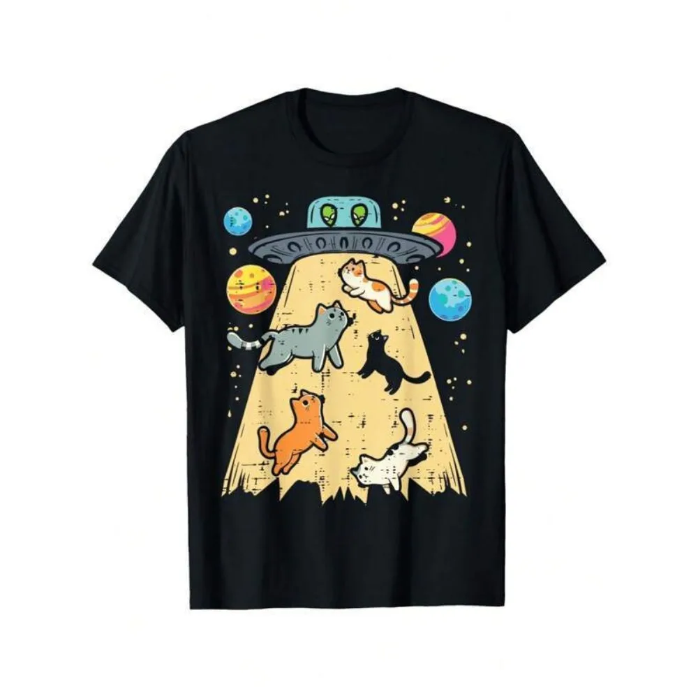 

Alien Kidnapping Cat UFO UFO UFO Space Wo Boy And Girl T-Shirts