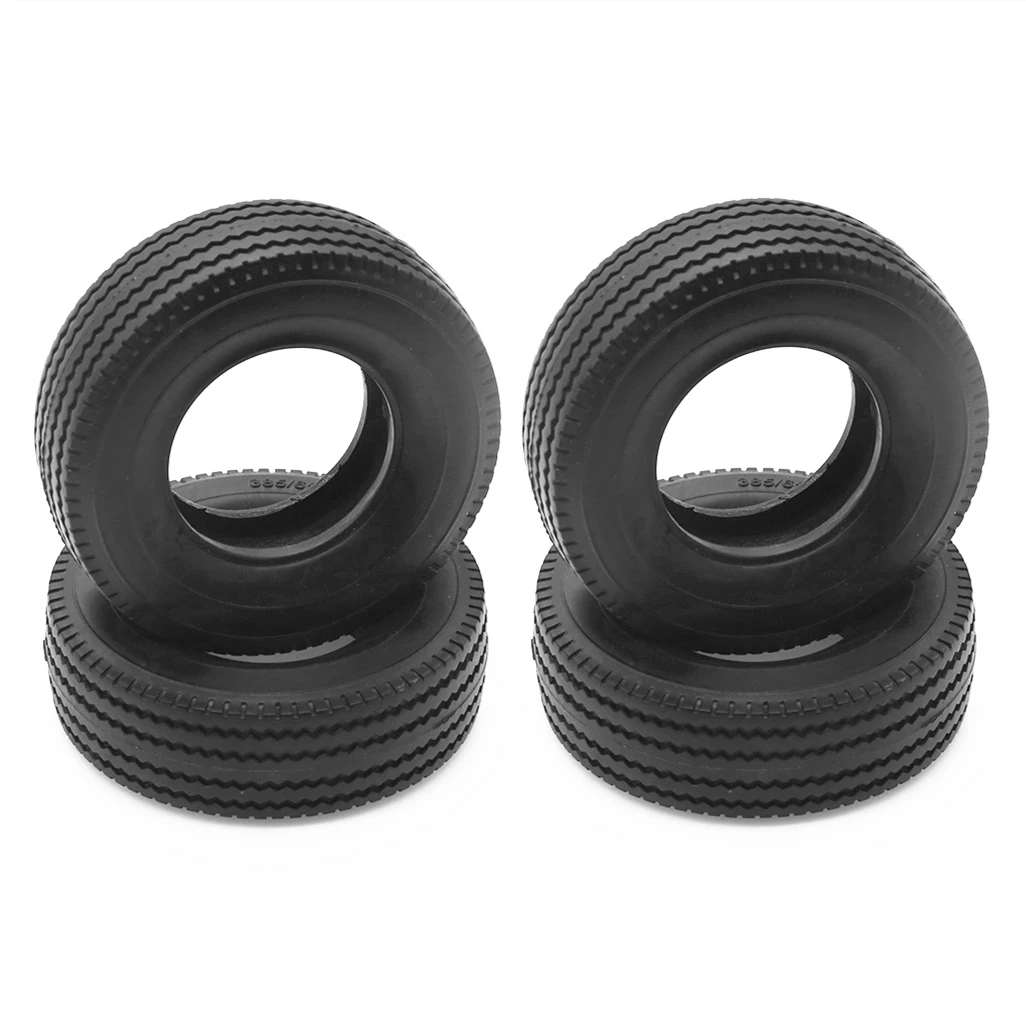 4Pcs Rubber Tire Tyre 28mm Width for 1/14 RC Truck Tipper Man Actros R620 R470 Trailer Parts