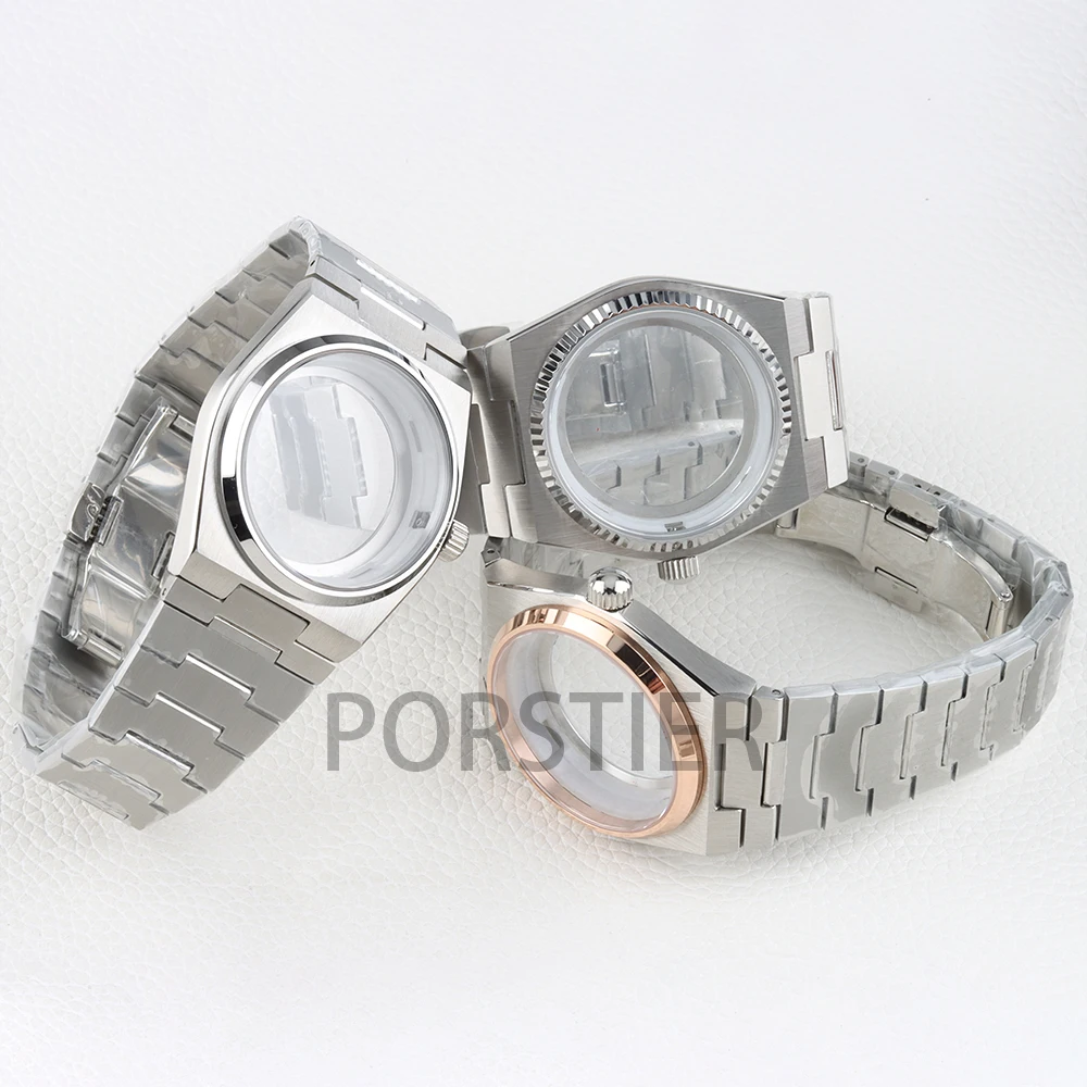 

40mm NH35 Watch Case Solid 316L Stainless Steel Watchband Sapphire Glass for PRX Super Player NH35 NH36 Movement 31.8mm Dial